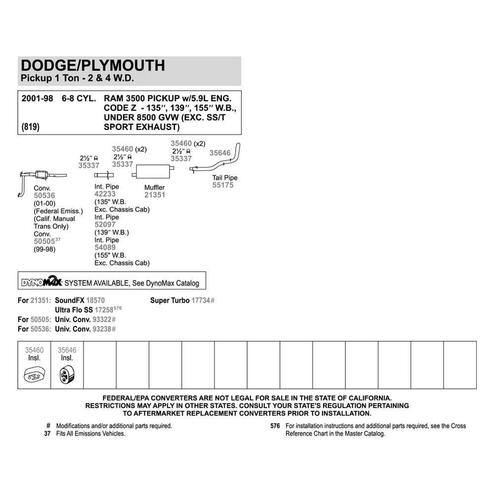 Walker 54089 Exhaust Pipe 2.5