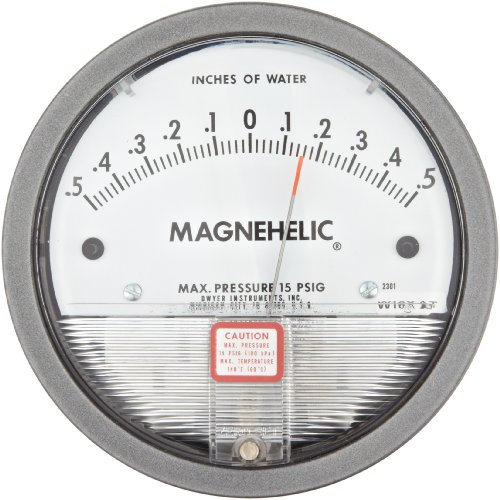 Dwyer 2301 Magnehelic Series 2000 Differential Pressure Gauge 0.5-0-0.5