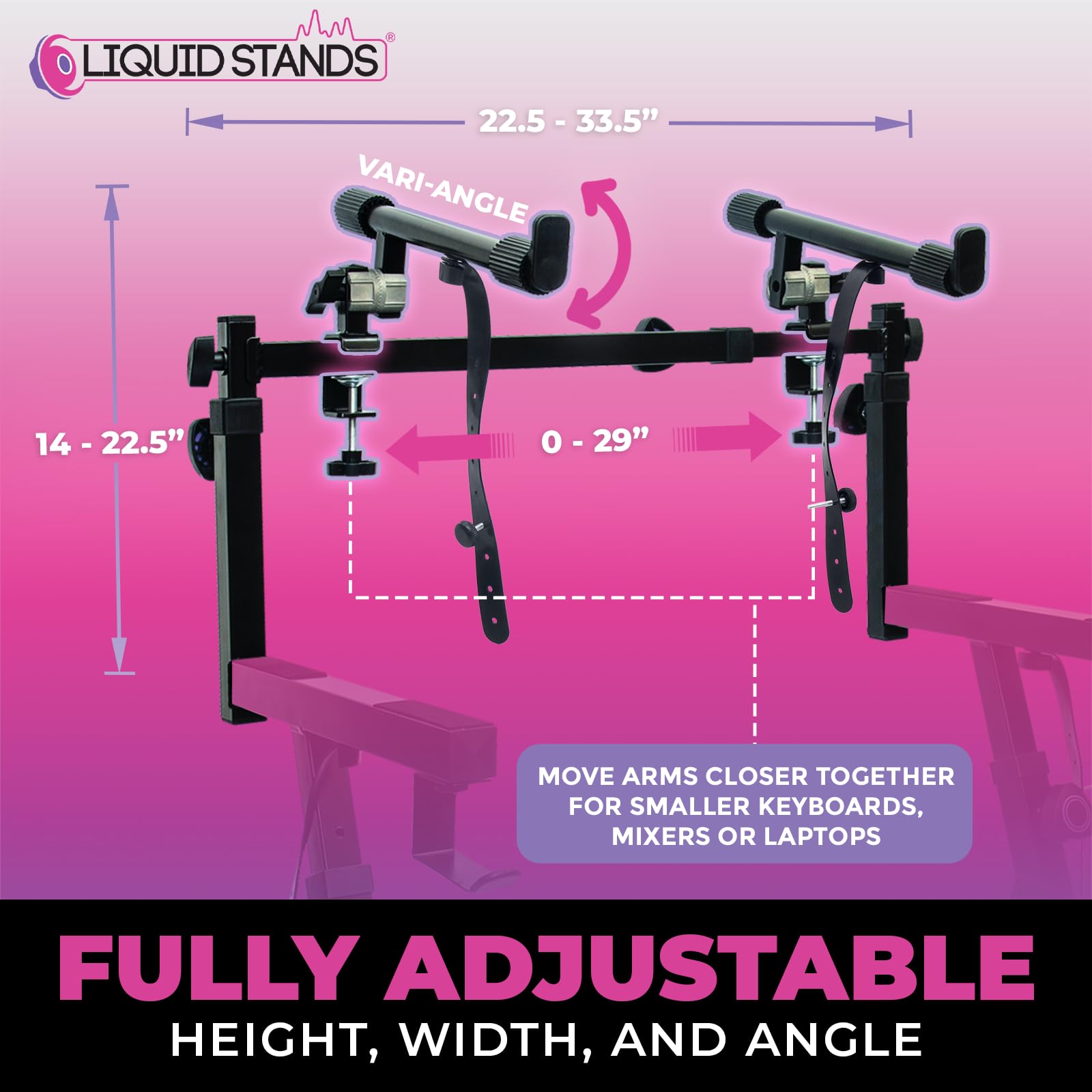 3-Tier Rolling Keyboard Stand with Wheels for 49/54/61/88 Key Digital Pianos & Synths - Adjustable Music Studio Desk for Home Recording, DJ Workstation & Music Production