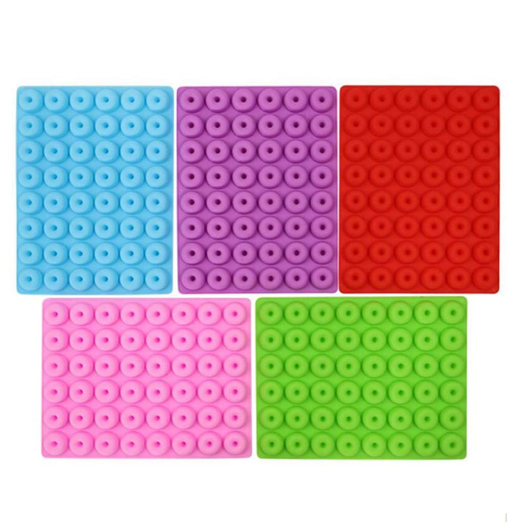 Baoblaze 48-Cavity Mini Donut Silicone Baking Mold - Pink | Non-Stick Silicone Mold for Chocolate, Cake, Biscuit, Bread & Cupcakes | Perfect for Home Baking, Party Treats & DIY Desserts