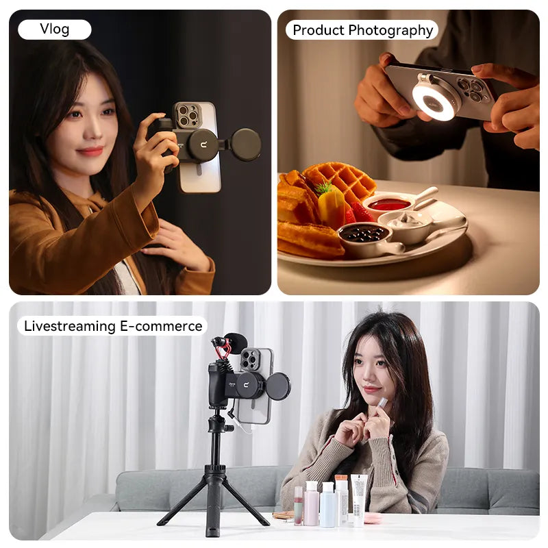 Ulanzi LM19 MagSafe LED Selfie Ring Light with Adjustable Brightness - Perfect for iPhone Photography, YouTube Videos & TikTok Content Creation