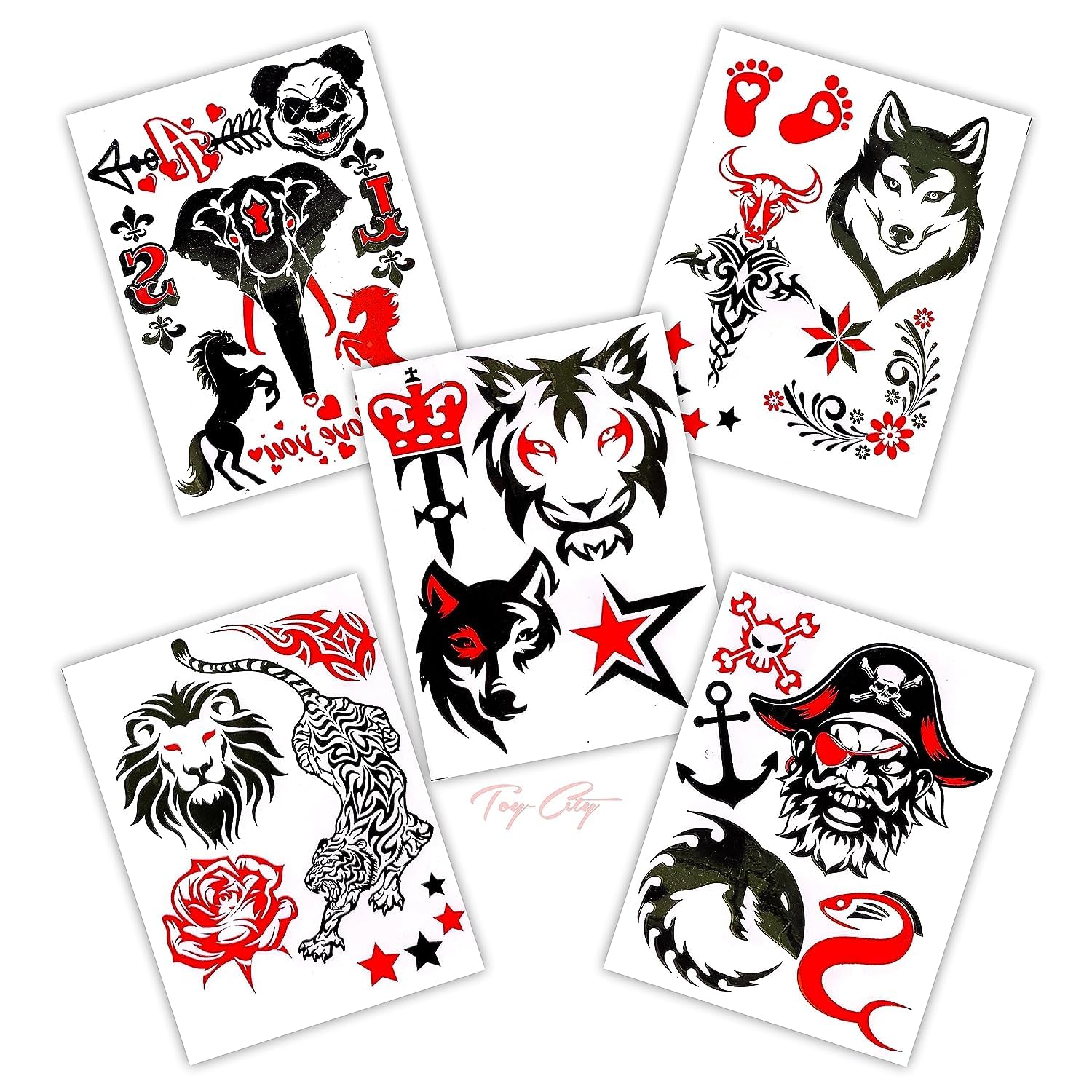 Waterproof Temporary Tattoo Stickers - Long Lasting Fake Body Art for Adults & Kids - Perfect for Parties, Halloween, Cosplay & Festivals