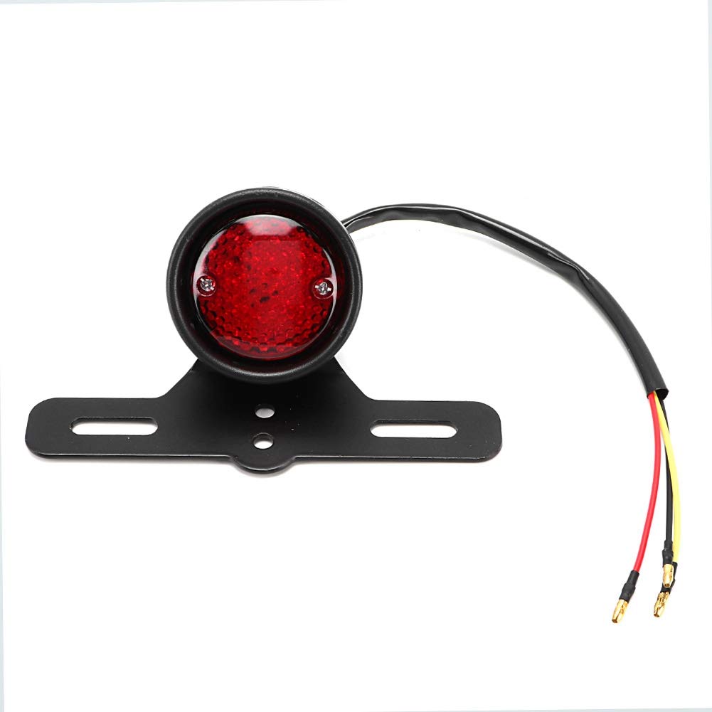 Esenlong Motorcycle LED Brake Tail Light - Aluminum Alloy Black Taillight for Motorbikes | Durable Waterproof Rear Light for Night Riding & Safety
