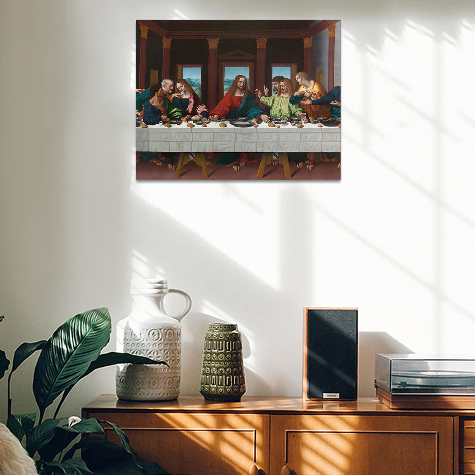 The Last Supper Canvas Wall Art - 12x18 Inches Classic Religious Painting for Dining Room & Living Room Decor - Perfect for Home, Church & Office Wall Decor