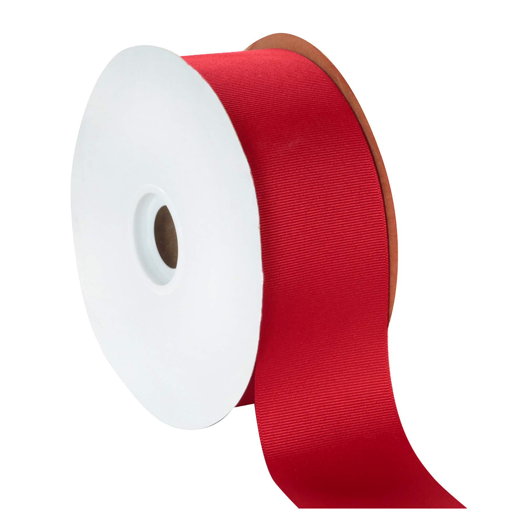 Berwick Offray 2.25 Inch Wide Grosgrain Ribbon - Red Color - 50 Yards Roll - Perfect for Gift Wrapping, DIY Crafts, Hair Bows & Party Decorations