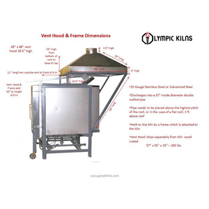 Premium Stainless Steel Vent Hood for DownDraft Gas Kilns – Durable & Efficient Kitchen Exhaust System for Professional Cooking & Baking