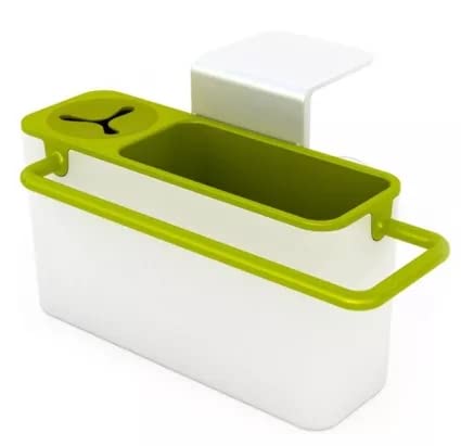 Stainless Steel Kitchen Sink Organizer with Strong Suction - Sponge, Scrubber & Soap Holder for Kitchen & Bathroom - Space Saving Sink Caddy (Grey) - Perfect for Small Spaces & Clutter-Free Countertops
