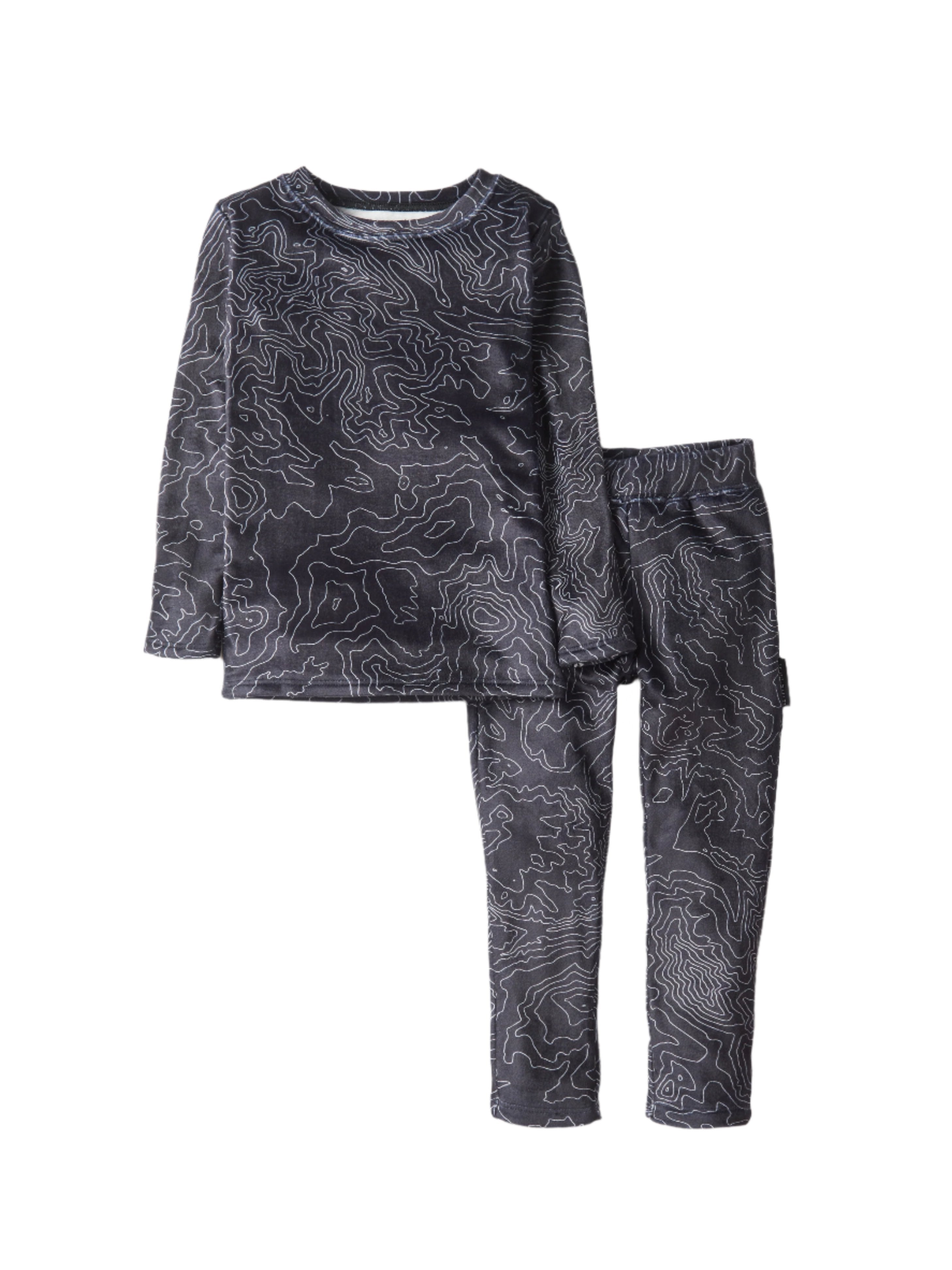 LB x Baby Breez Long Sleeve Ski Resort 2-Piece Pajama Set - Black | Cozy Winter Sleepwear for Kids & Toddlers | Perfect for Cold Nights, Family Vacations & Holiday Gifts