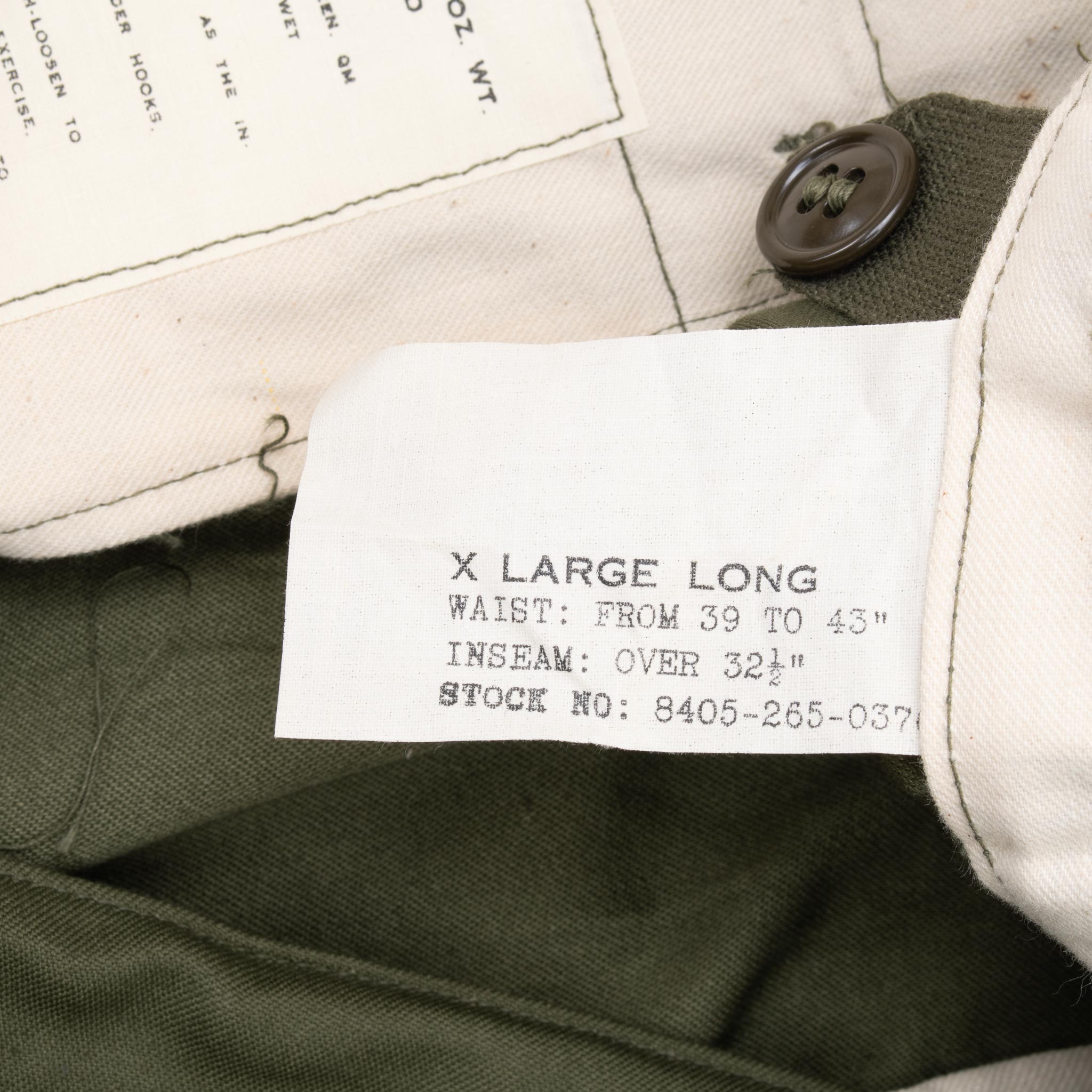 Vintage US Army M51 Field Trousers Pants - 1955 Military Surplus XL Long - Authentic Olive Drab Combat Pants for Outdoor Adventures, Hiking & Vintage Fashion
