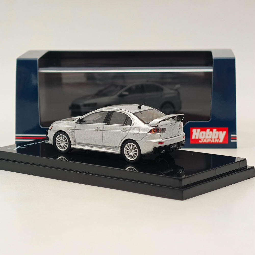 1/64 Mitsubishi Lancer Evolution X Diecast Model Car - Cool Silver Metallic | Hobby Japan HJ641053AS | Collectible Toy Car for Display & Racing Enthusiasts