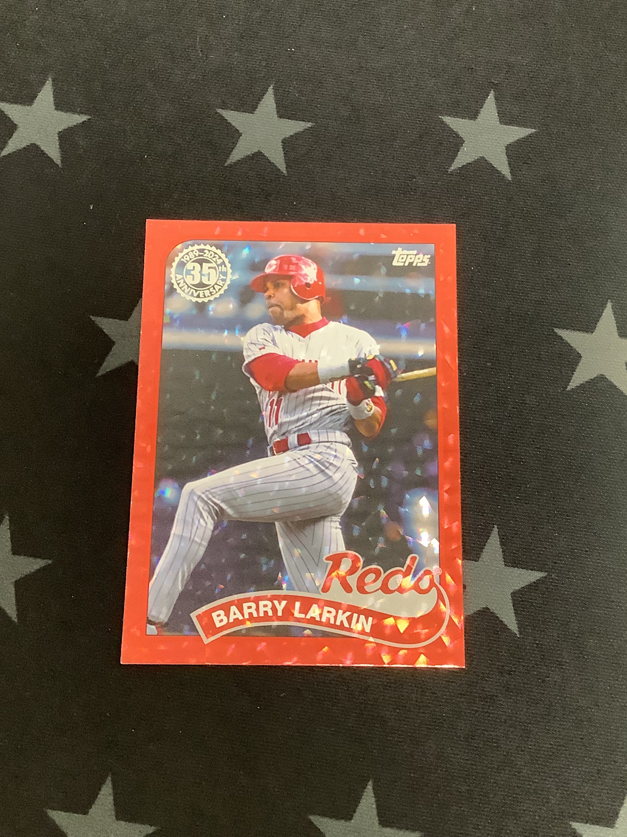 2024 Topps Series 1 Barry Larkin 35th Anniversary Red Parallel #89B 5/5 - Rare Baseball Trading Card for Collectors & Sports Memorabilia Enthusiasts