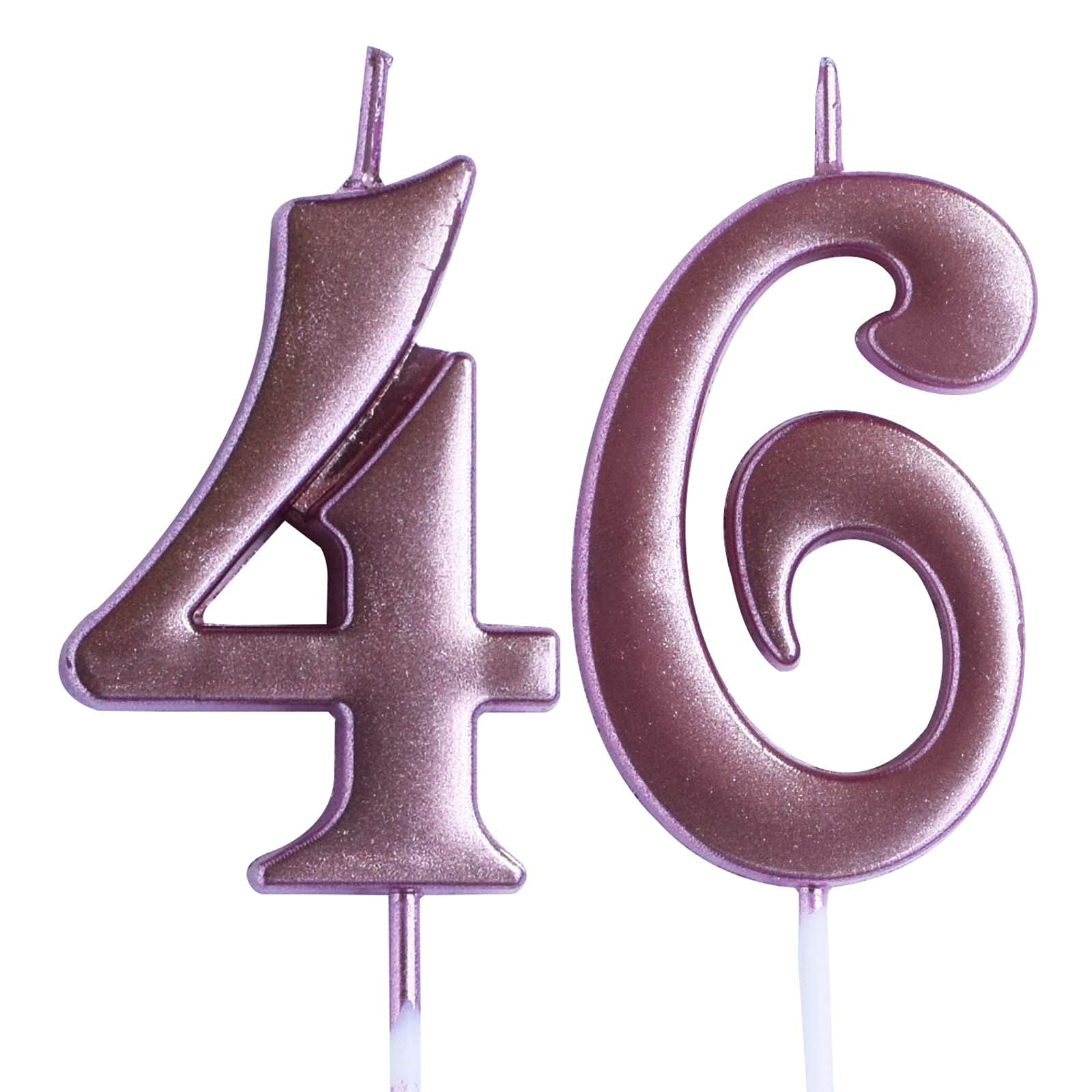 46th Birthday Candle - Elegant Rose Design Cake Topper for Women & Men | Perfect for Birthday Party Decorations & Celebration Supplies | Ideal for Milestone Birthdays, Anniversaries & Special Occasions