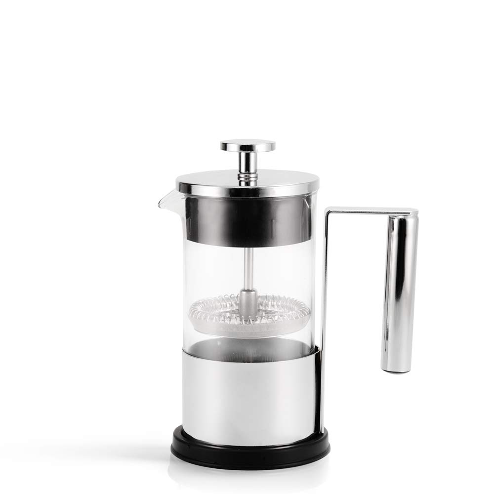 Premium 2-Cup Borosilicate French Press Coffee Maker (10oz) - Durable Glass, Heat-Resistant & Ergonomic Handle for Perfect Brewing - Ideal for Home, Office & Camping Use