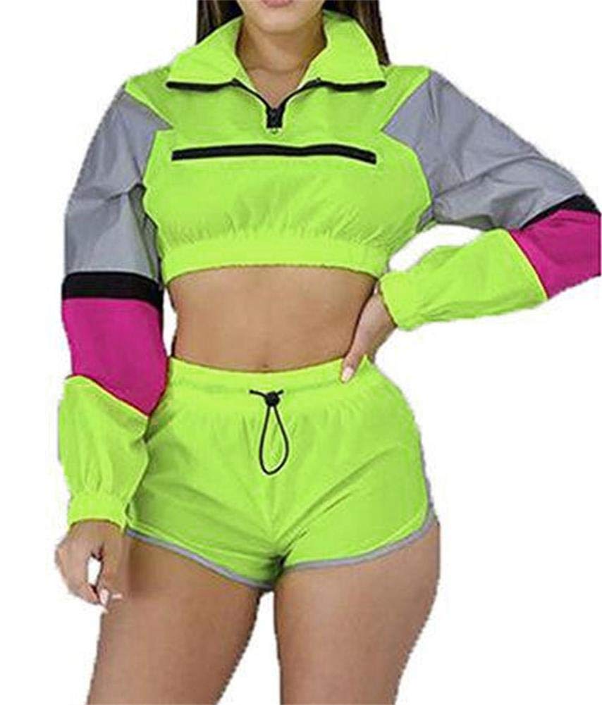 EOSIEDUR Women's 2-Piece Tracksuit Set - Lightweight Windbreaker Jacket & Crop Top with Pants | Casual Workout Outfit for Gym, Running & Streetwear Fashion