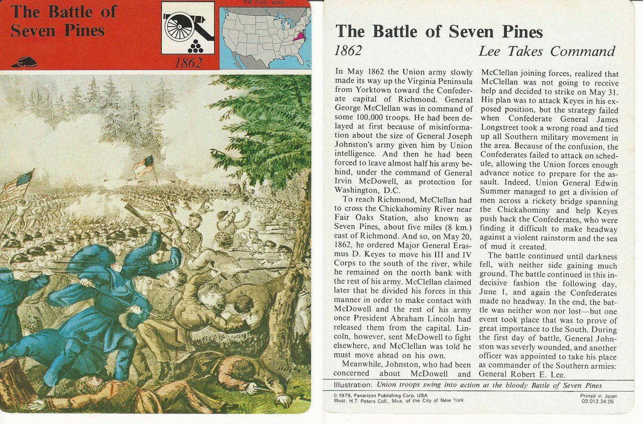 1979 Panarizon Story of America 24.05 Battle of Seven Pines Civil War Collectible Coin | Historical Memorabilia for Collectors & History Enthusiasts | Perfect for Display, Gifts & Educational Purposes