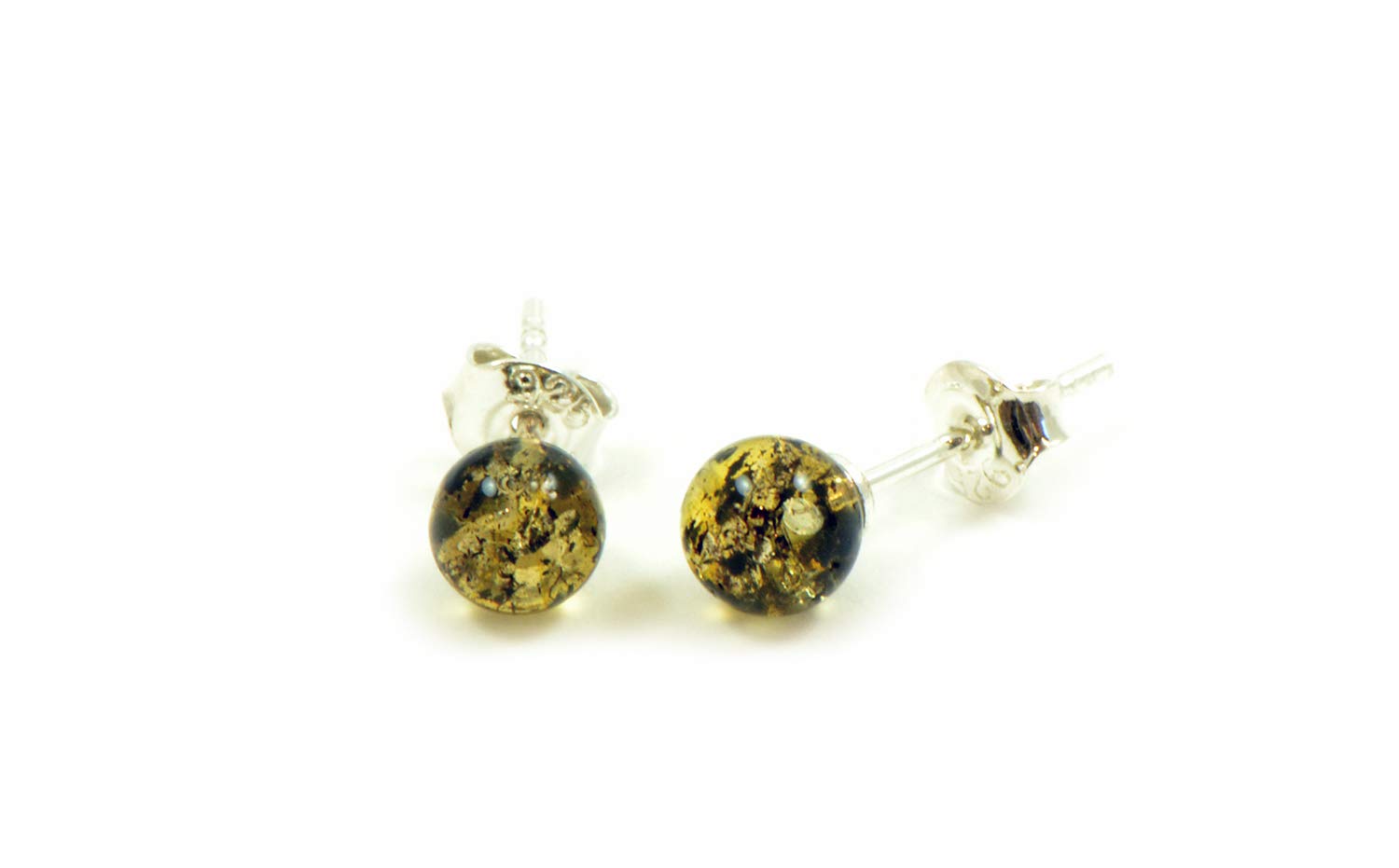 Genuine Baltic Amber Stud Earrings with Sterling Silver - Handmade Natural Amber Jewelry for Women, Hypoallergenic Gift for Her | Perfect for Everyday Wear, Special Occasions & Healing Crystal Therapy