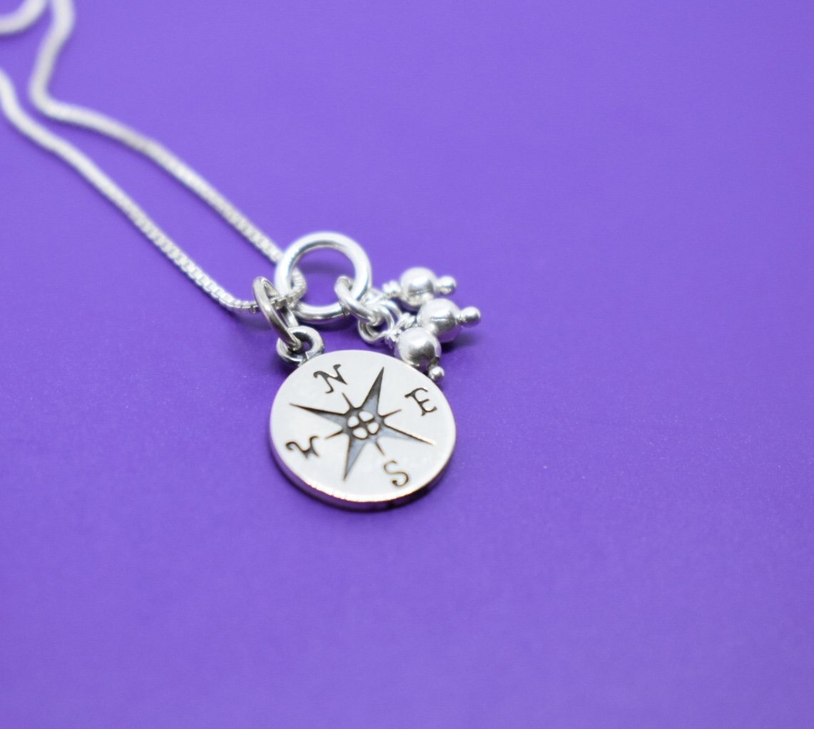 Sterling Silver Graduation Necklace with Tassel - Personalized Graduation Jewelry Gift for Her - Compass Pendant for High School & College Graduates - Perfect for Commencement & Special Occasions