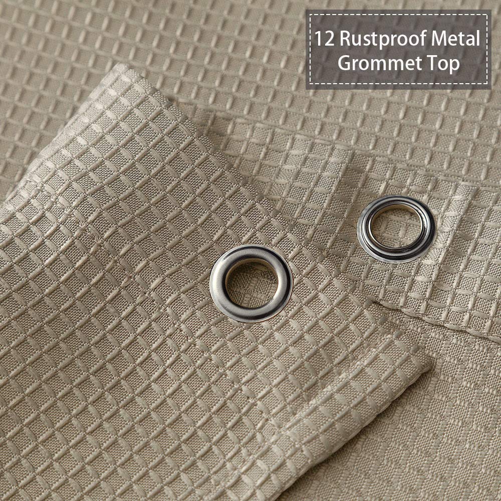 CAROMIO Luxury Waffle Weave Shower Curtain - Hotel Quality Bathroom Decor with Rustproof Metal Grommets, 72x72 Inch Taupe - Perfect for Spa-Like Bathrooms & Guest Suites