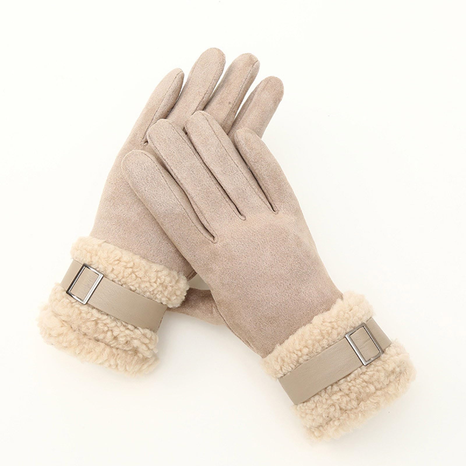 Women's Winter Suede Gloves - Soft Plush Lined for Warmth & Comfort | Outdoor Activities, Skiing, Snowboarding & Cold Weather Protection