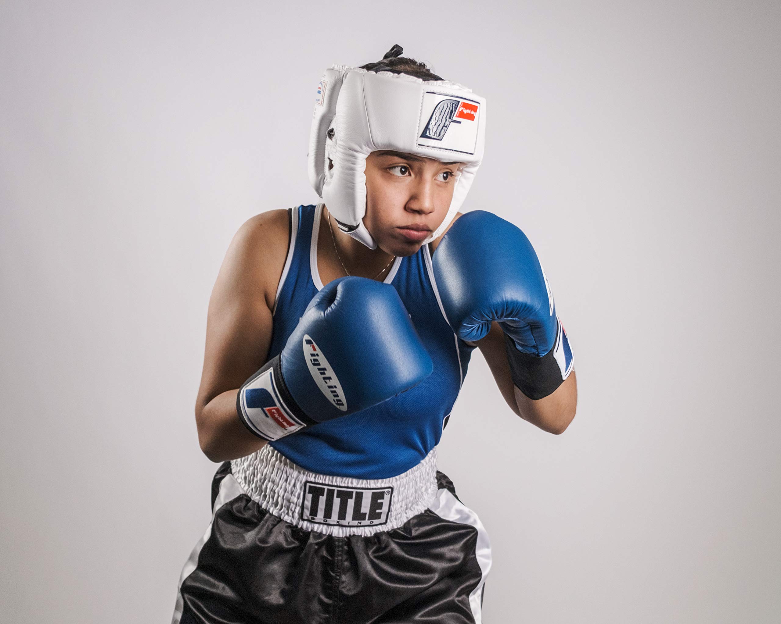 Fighting Sports USA Open Face Boxing Headgear - White, Large Size for Competition & Training - Perfect for Sparring, Gym Workouts & Amateur Matches