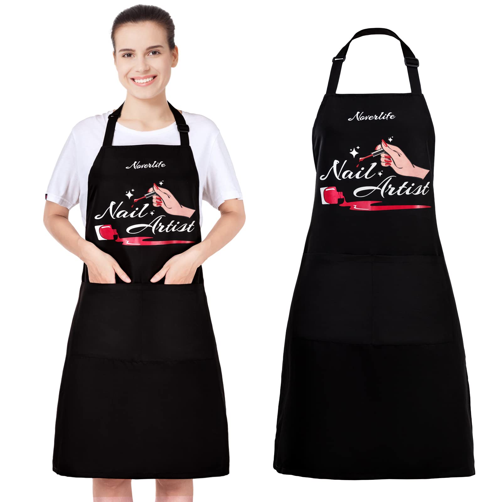 Professional Adjustable Nail Artist Apron with 2 Pockets - Perfect for Manicurists & Nail Technicians - Ideal for Salon, Spa & Home Nail Care Services