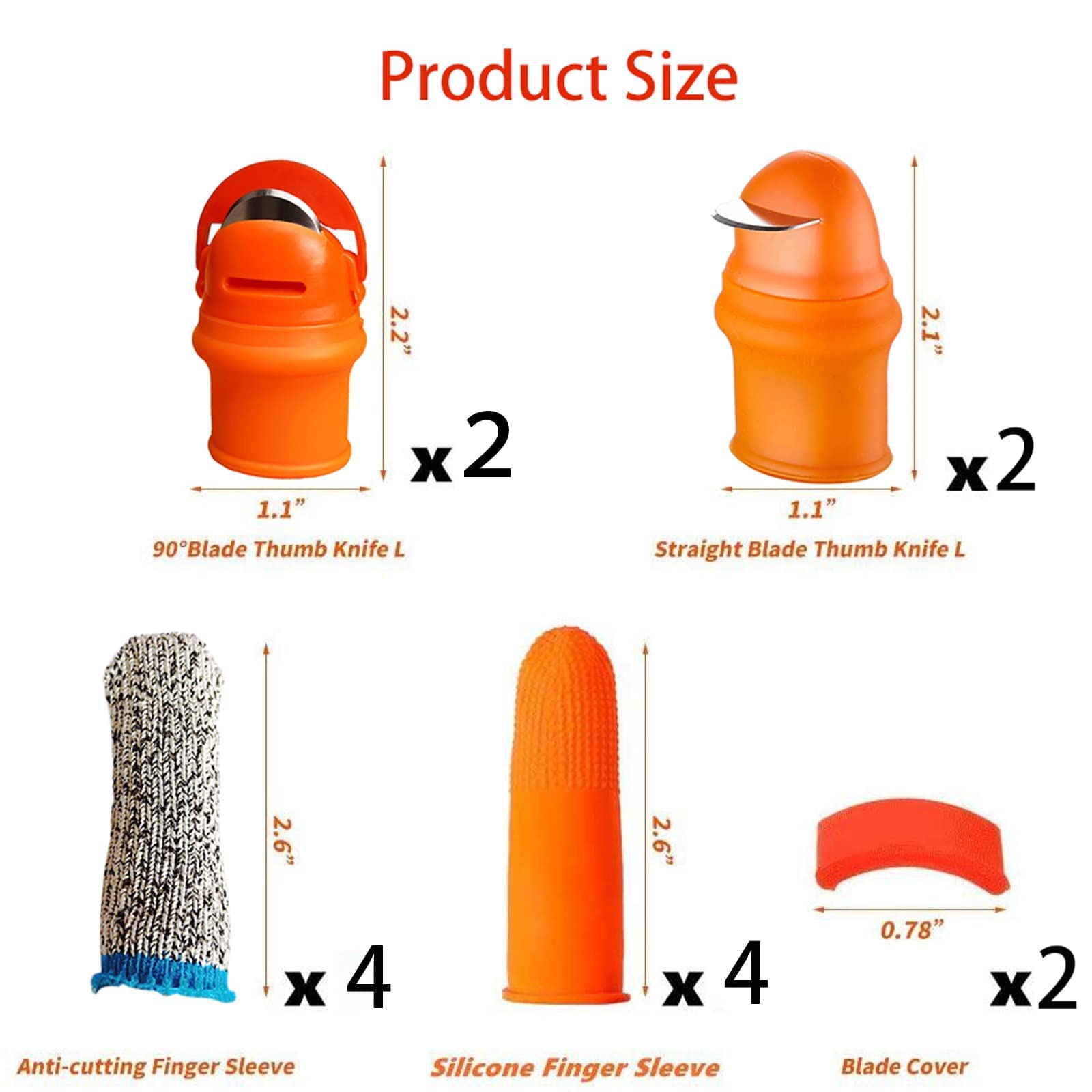 12Pcs Silicone Thumb Knife Set - Ergonomic Harvesting Tool for Vegetables & Fruits, Gardening Scissors for Trimming Plants | Perfect for Home Gardeners, Farmers Market Harvesting & Indoor Herb Gardens