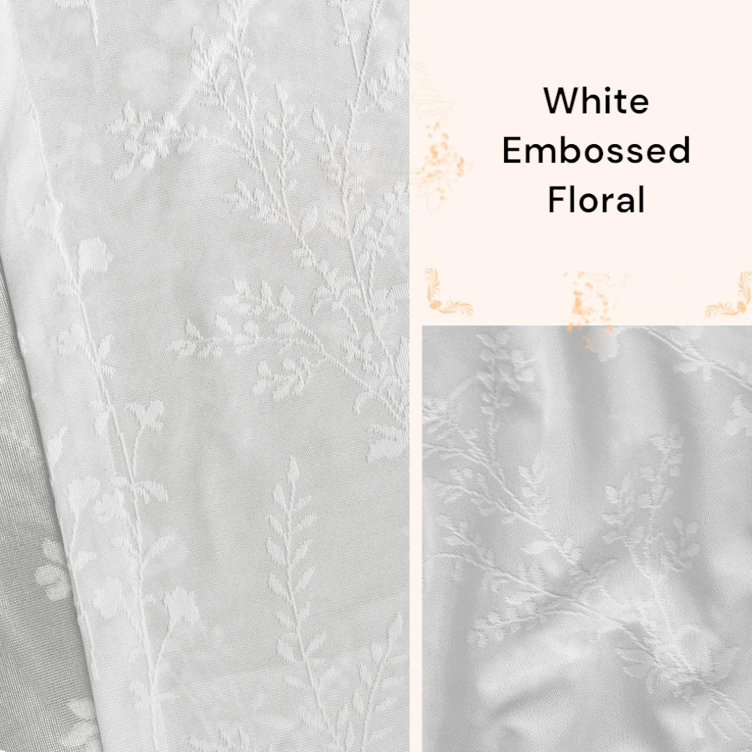 Miriam Delicate Botanical Semi-Sheer Custom Curtains for Living Room & Bedroom - Floral Sheer Window Drapes with Nature-Inspired Design for Home Decor