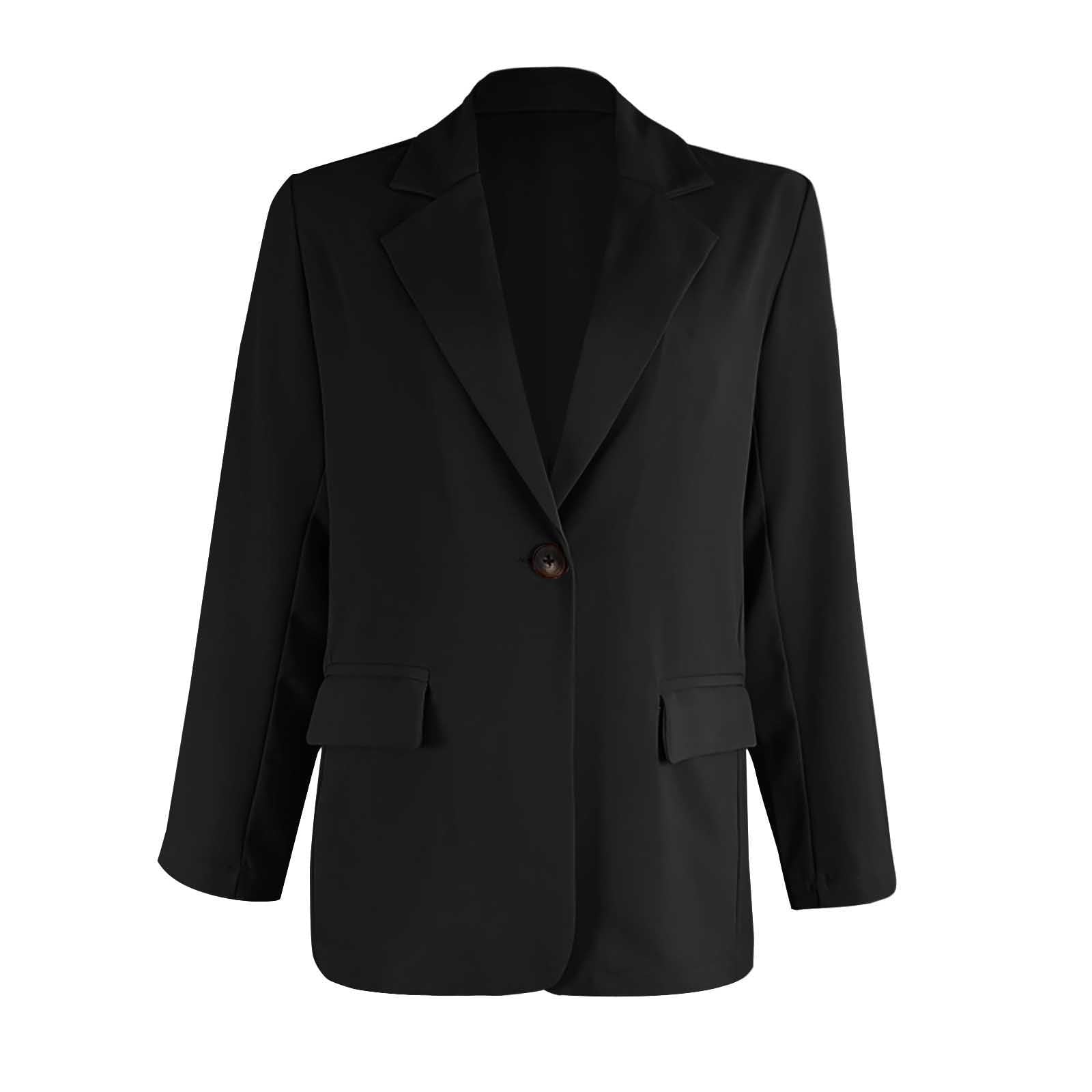 Women's Casual Blazer - Loose Long Sleeve Office Jacket for Spring/Summer Workwear