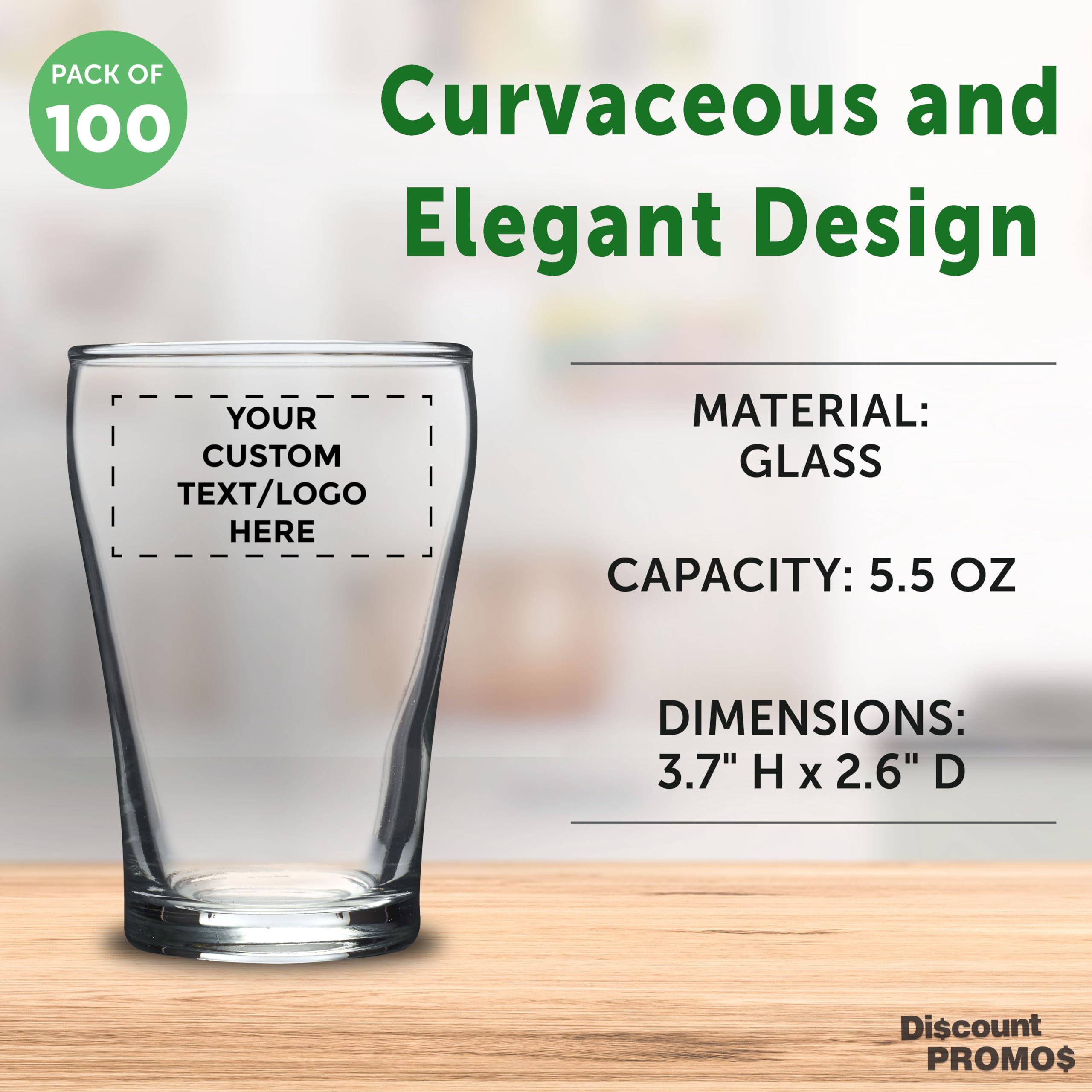 100-Pack Personalized 5.5 oz Custom Shot Glasses - Bulk Clear Glassware for Wedding Favors, Bachelorette Parties, Birthday Celebrations & Corporate Events - Perfect Bar Accessories & Party Supplies