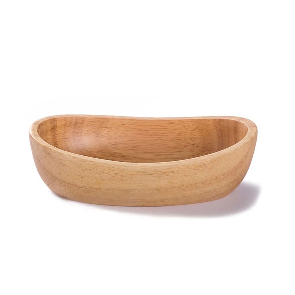 Solid Wood Boat-Shaped Fruit Bowl - Oval Wooden Serving Tray for Snacks, Candy, Dinner Plates - Natural Home & Restaurant Storage Tray (One Size) - Perfect for Parties, Kitchen Countertops & Dining Table Decor