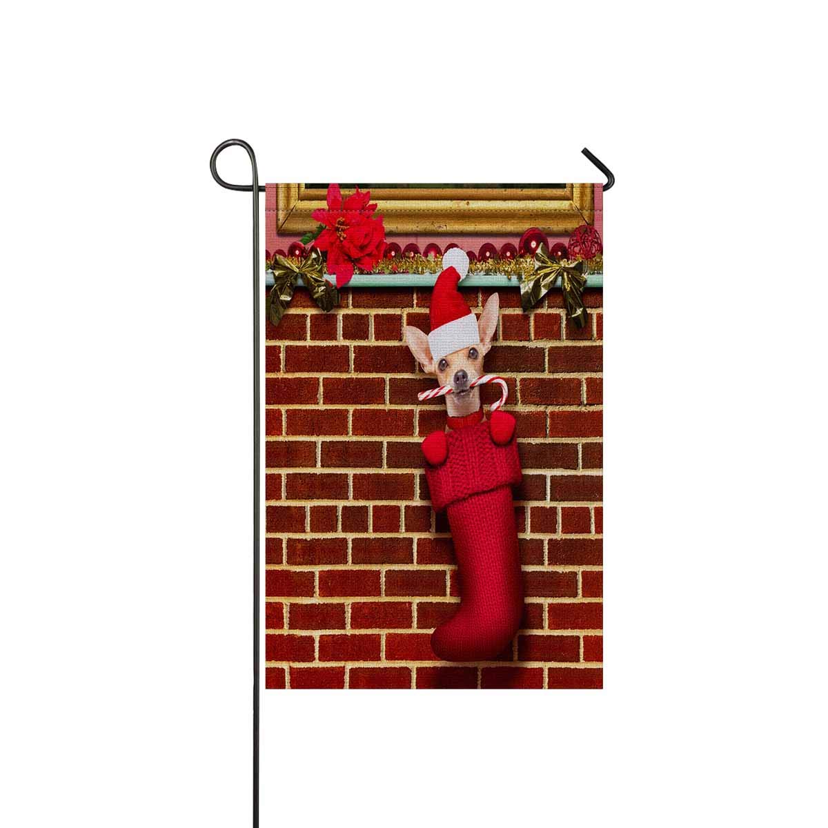 Christmas Chihuahua Dog Garden Flag - 12 x 18 Inch Polyester Decorative Banner for Outdoor Yard, Home & Party Decor | Holiday Pet Lover Gift for Front Porch & Lawn Display