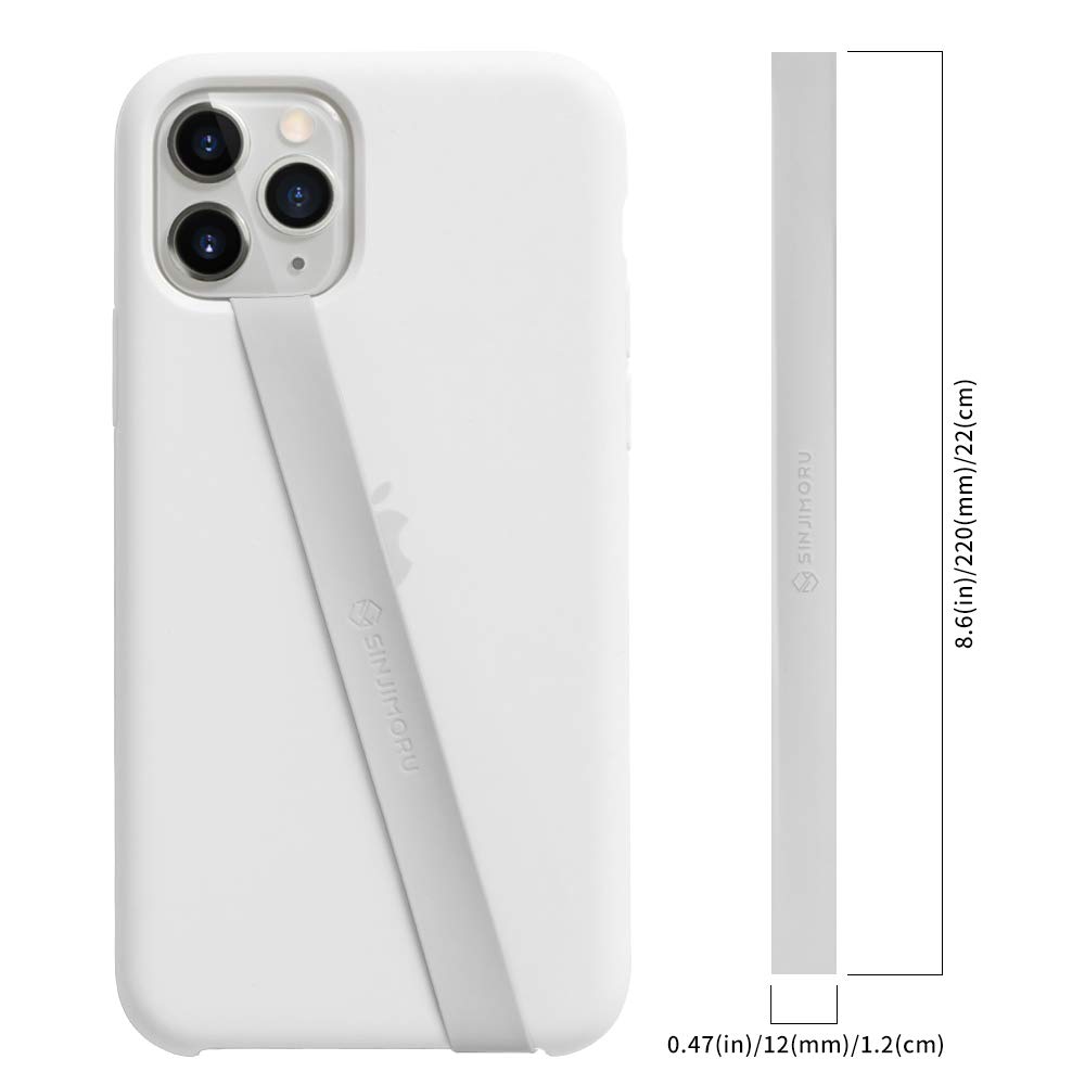 Stretchable Silicone Phone Strap Holder for iPhone & Android - Flexible Elastic Grip with Wireless Charging Support | Secure Phone Loop Finger Grip (Grey) | Perfect for Gym, Running, Commuting & Daily Use
