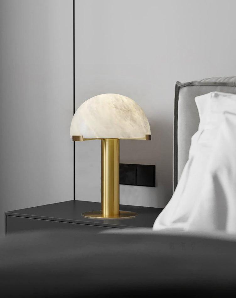 Elegant Alabaster Table Lamp - Modern Home Decor for Living Room, Bedroom & Office - Soft Ambient Lighting for Relaxation & Reading