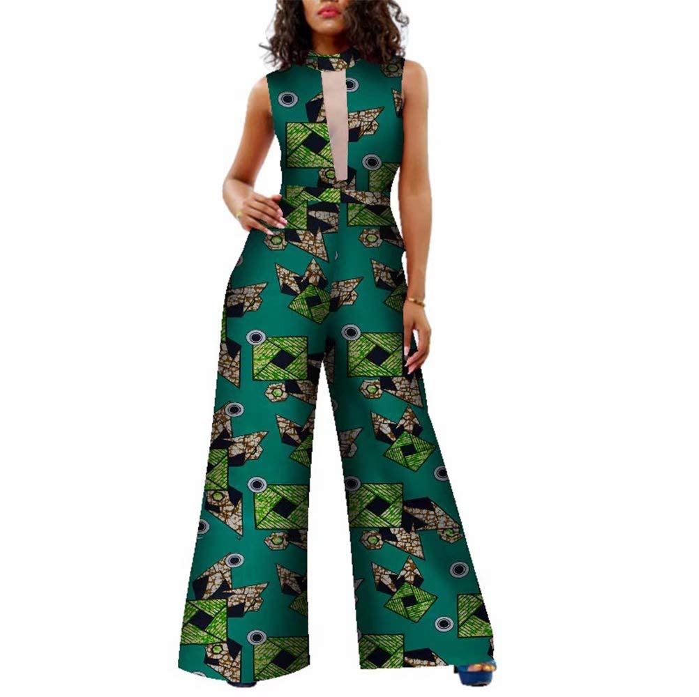 Elegant African Print Wide Leg Jumpsuit for Women - Sleeveless Ankara Party Outfit - Perfect for Festivals, Weddings & Cultural Events