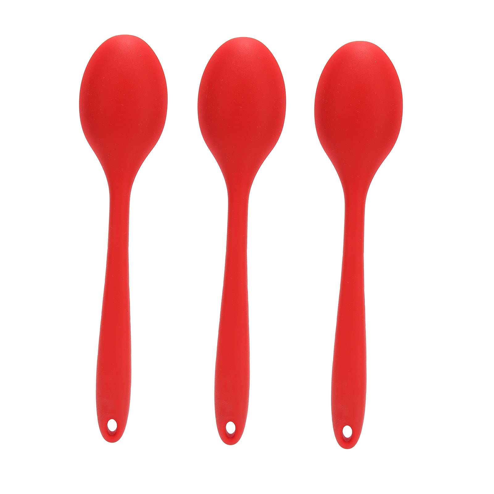 **3-Piece Heat-Resistant Silicone Rice Paddle Spoon Set - Non-Stick, Durable for Cooking & Serving (Red) - Perfect for Restaurants, Home Kitchens & Meal Prep**