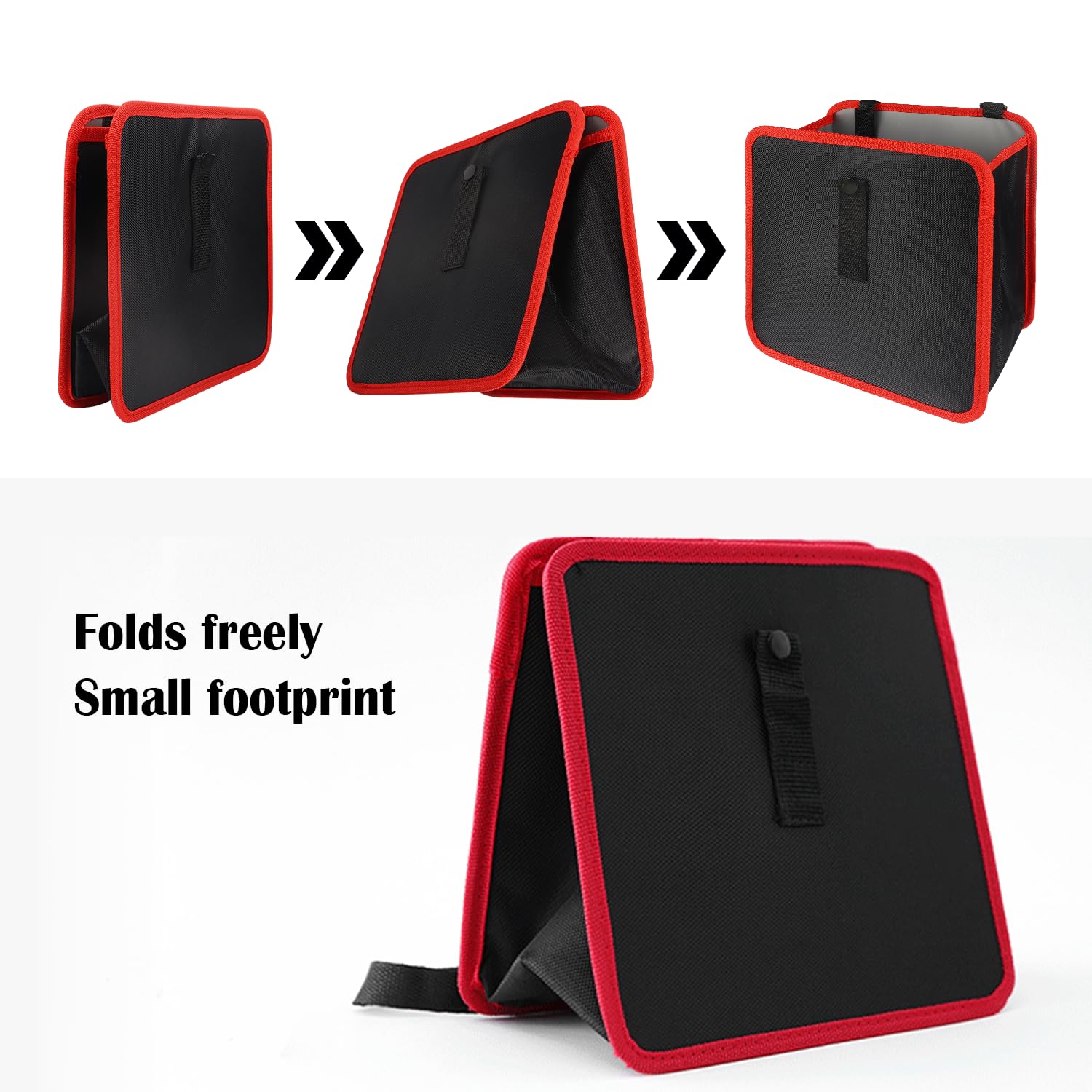 Waterproof 7L Large Capacity Hanging Car Trash Bag - Red Multipurpose Car Garbage Can Organizer for Interior Cleanliness | Perfect for Road Trips, Commuting & Family Travel Accessories