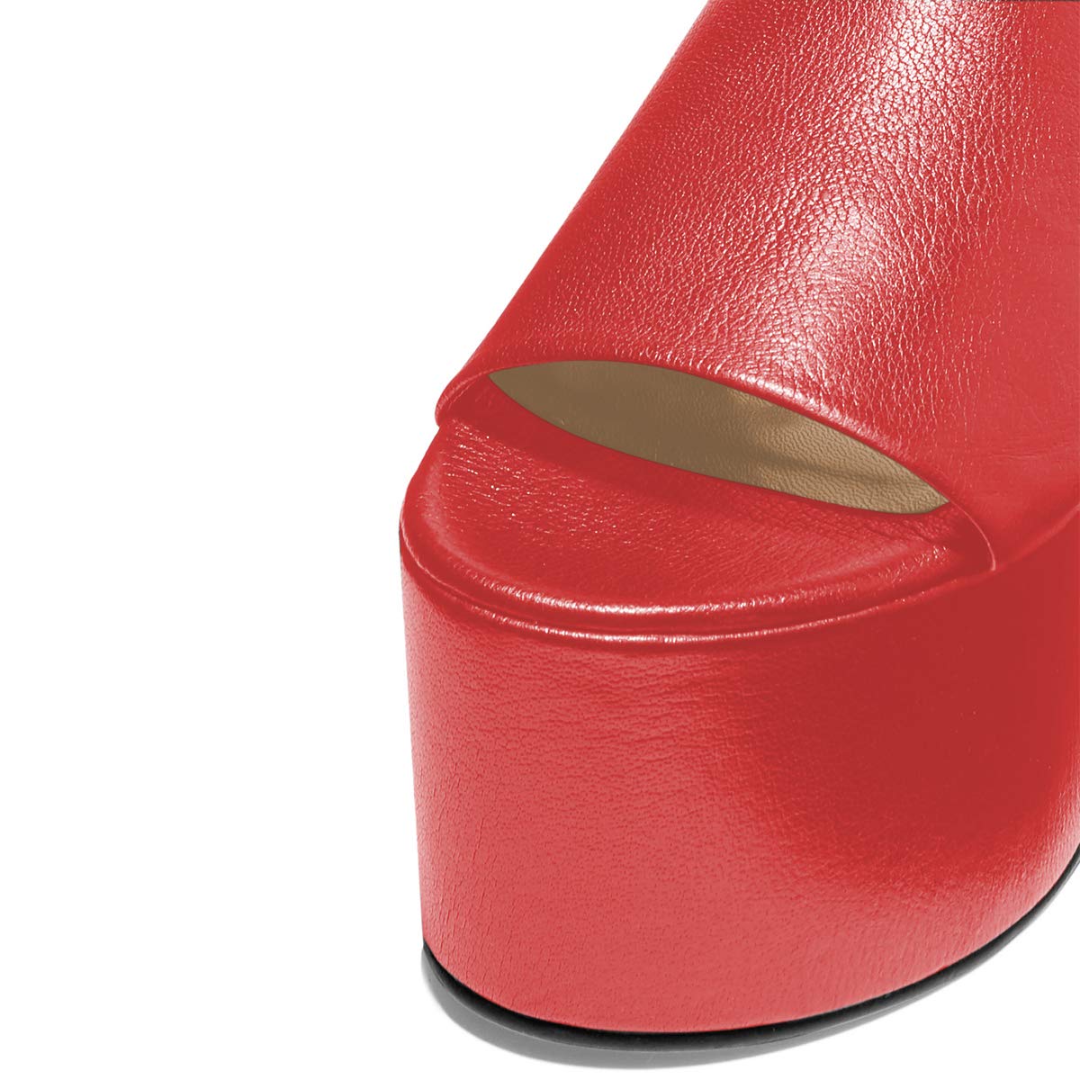 YDN Women's Super Thick Platform High Wedge Heel Sandals - Open Toe Summer Slide Slippers for Casual Wear, Beach & Vacation Outfits