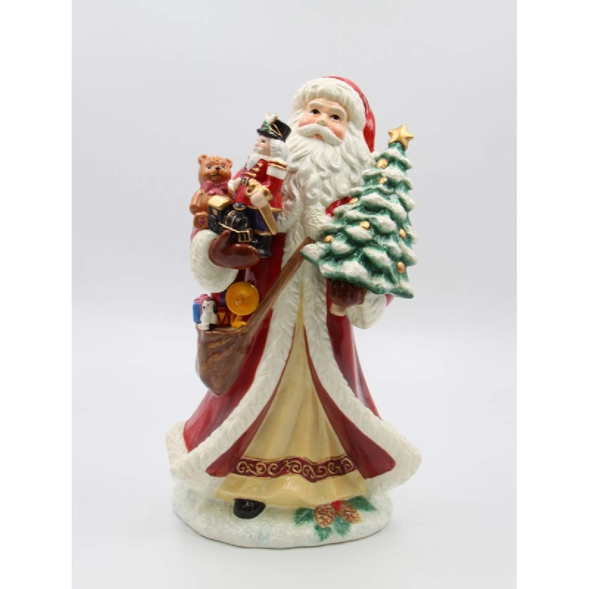 Santa Holding Toys Figurine - Festive Red Christmas Decoration for Home, Office & Holiday Gifts | Perfect for Tree Ornaments, Mantel Displays & Stocking Stuffers