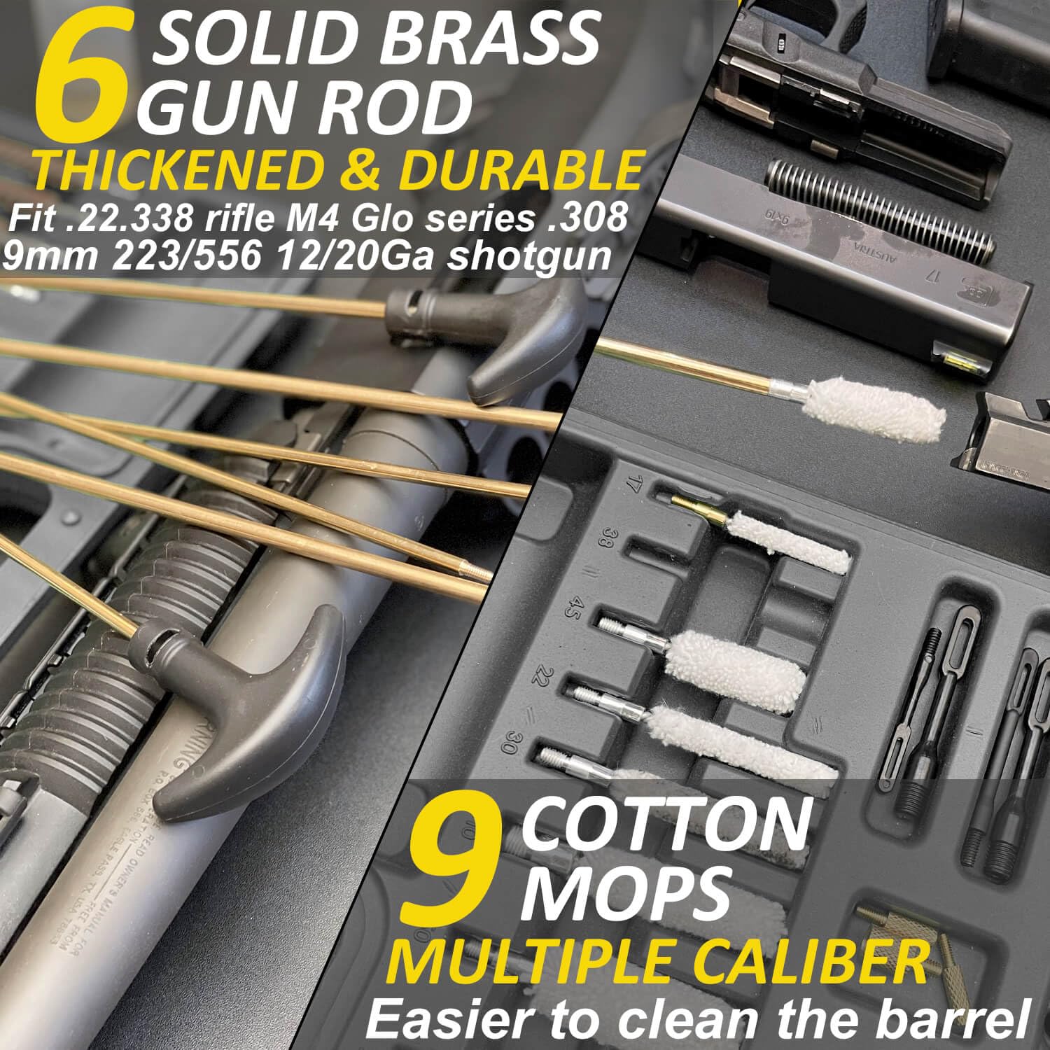 iunio Universal Gun Cleaning Kit with Case - for Rifle, Shotgun, Pistol - Perfect for Hunting & Shooting