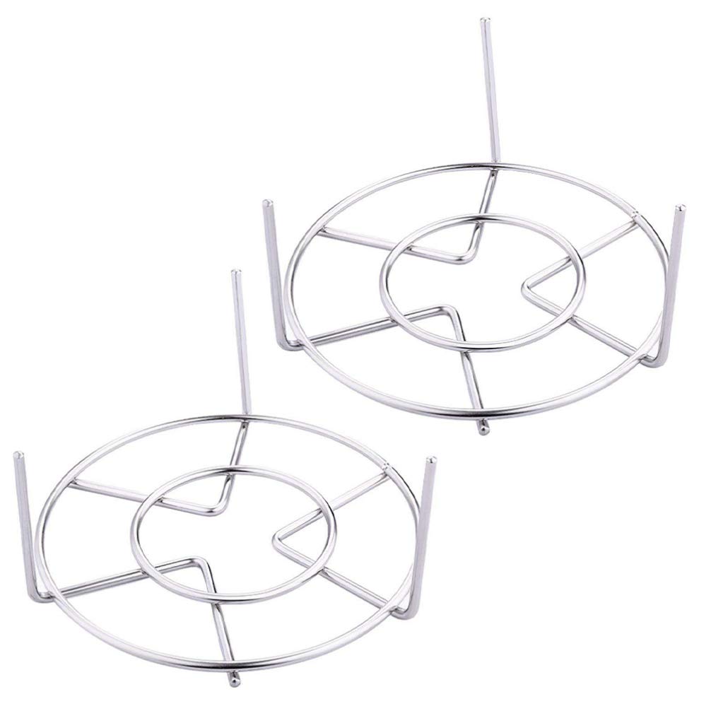 2-Pack Stainless Steel Trivet Rack - Heavy Duty Steamer Stand for Pressure Cooker, Cooking & Cooling Basket - Perfect for Eggs, Vegetables & Canning (Round Design) | Ideal for Kitchen, Camping & Food Prep