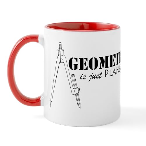 White/Red Inside - Plane Fun Geometry Mug