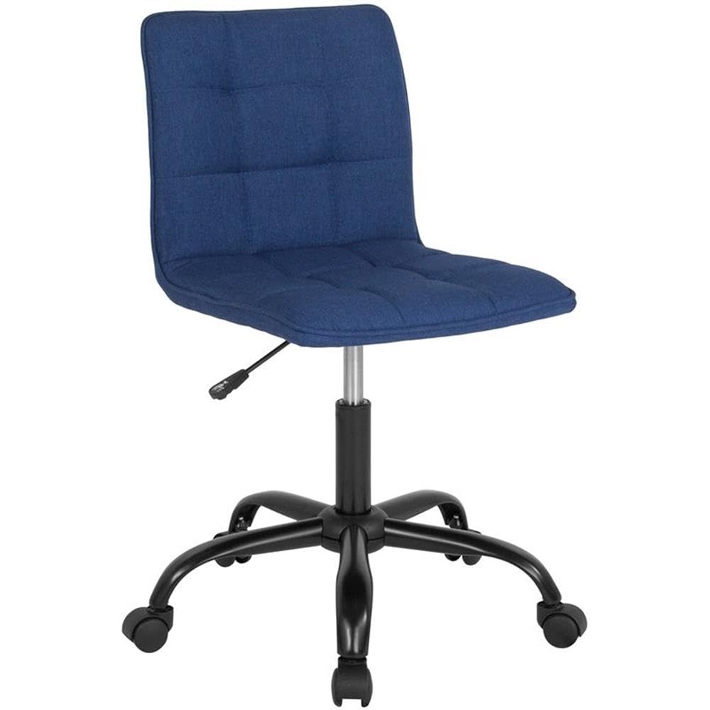 UrbanPro Mid Back Tufted Swivel Office Chair - Ergonomic Desk Chair with Lumbar Support, 360° Rotation & Adjustable Height - Perfect for Home Office, Gaming & Workspace (Blue)