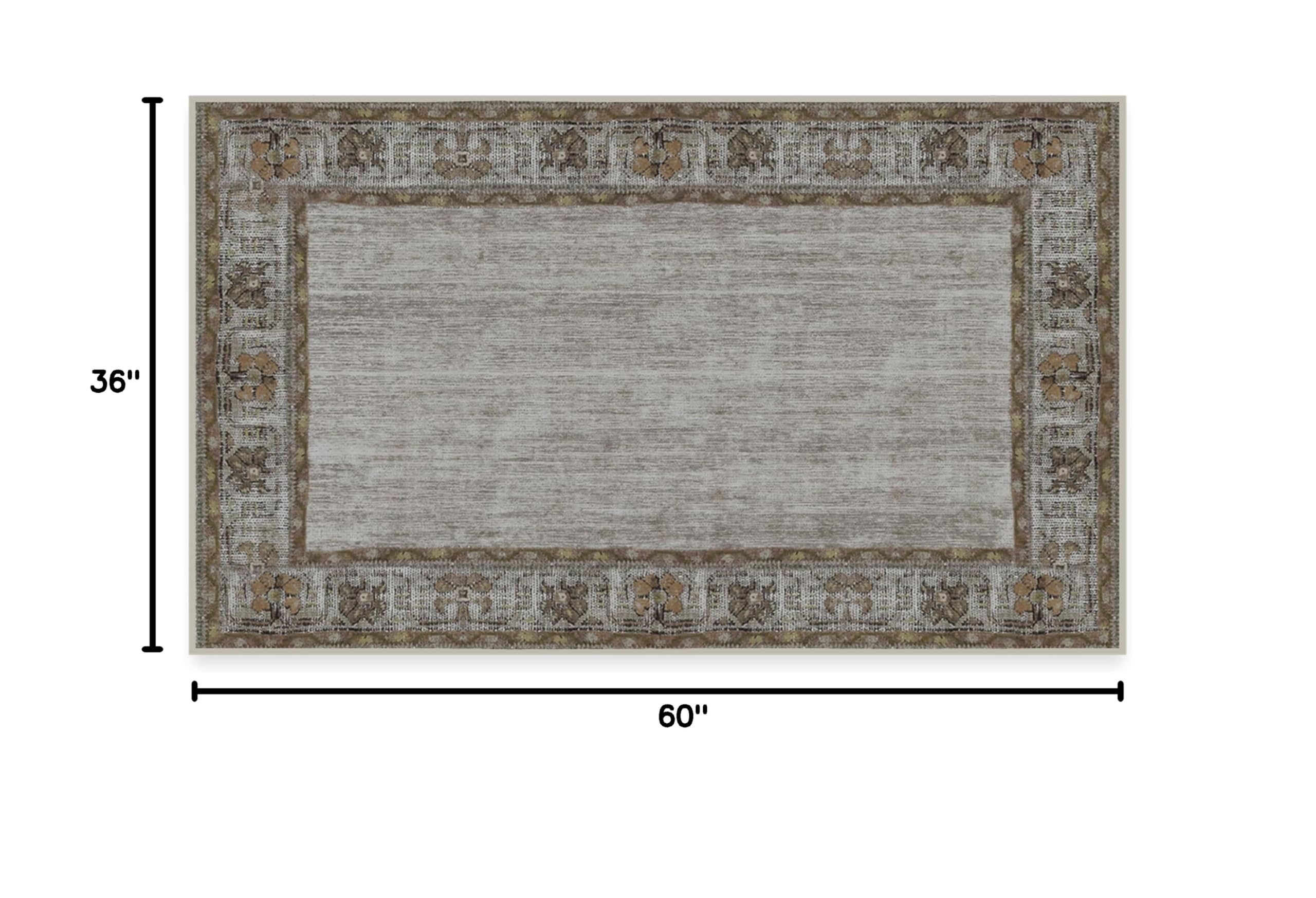 Ruggable Washable 3x5 Area Rug - Zinnia Hazel Pattern | Non-Slip Premium Rug for Living Room, Bedroom, Kitchen, Office & Classroom | Machine Washable with Gripper Pad | Perfect for High-Traffic Areas & Pet-Friendly Homes