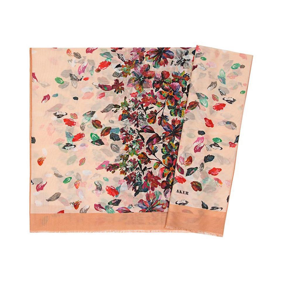 Aker Silk Cotton Patterned Shawl #7312 461 - Elegant Women's Fashion Scarf for Parties, Weddings & Office Wear