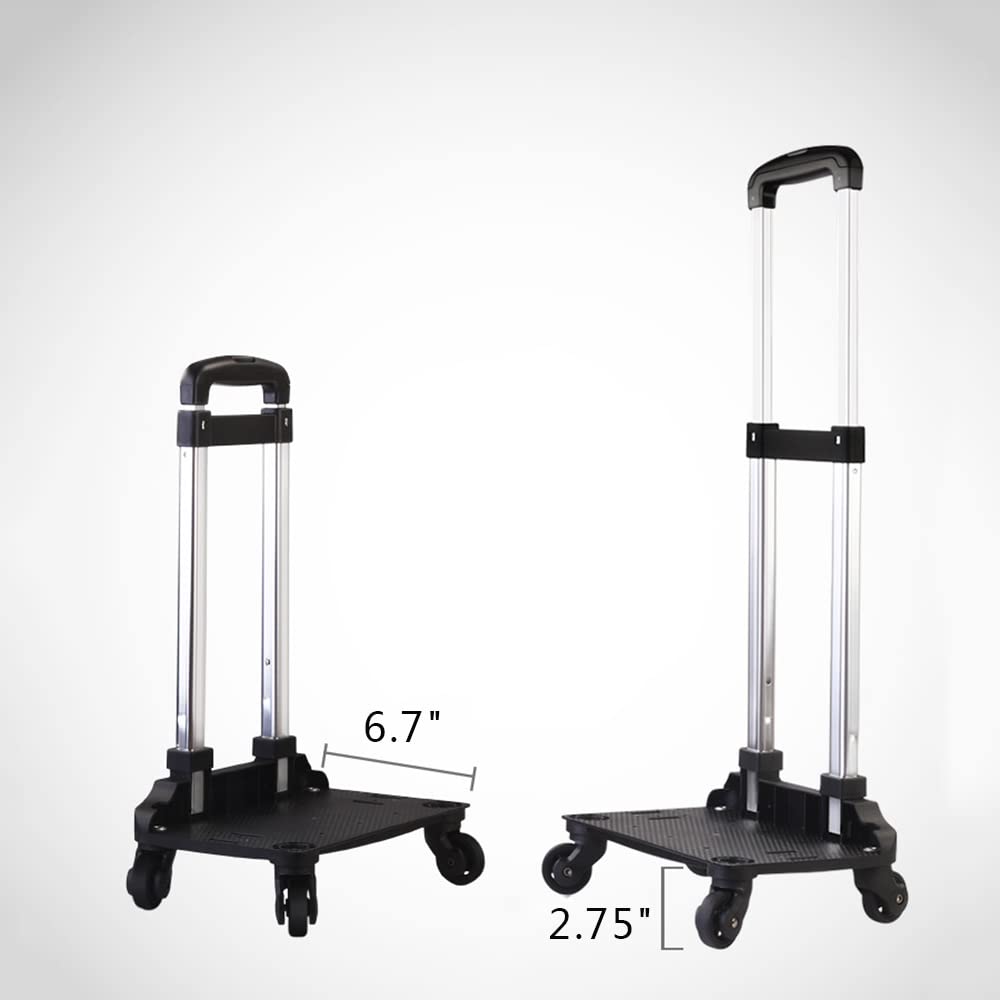 4-Wheel Folding Lightweight Luggage Cart Backpack Trolley - Compact Travel Trolley for Golf Bags, Lunch Backpacks & Carry-On Luggage | Perfect for Airports, Business Trips & Outdoor Adventures
