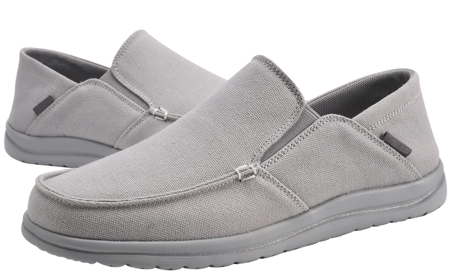 Men's Slip On Canvas Loafers - Comfortable Boat Shoes with Non-Slip Rubber Sole | Casual Deck Shoes for Walking, Travel & Outdoor Activities