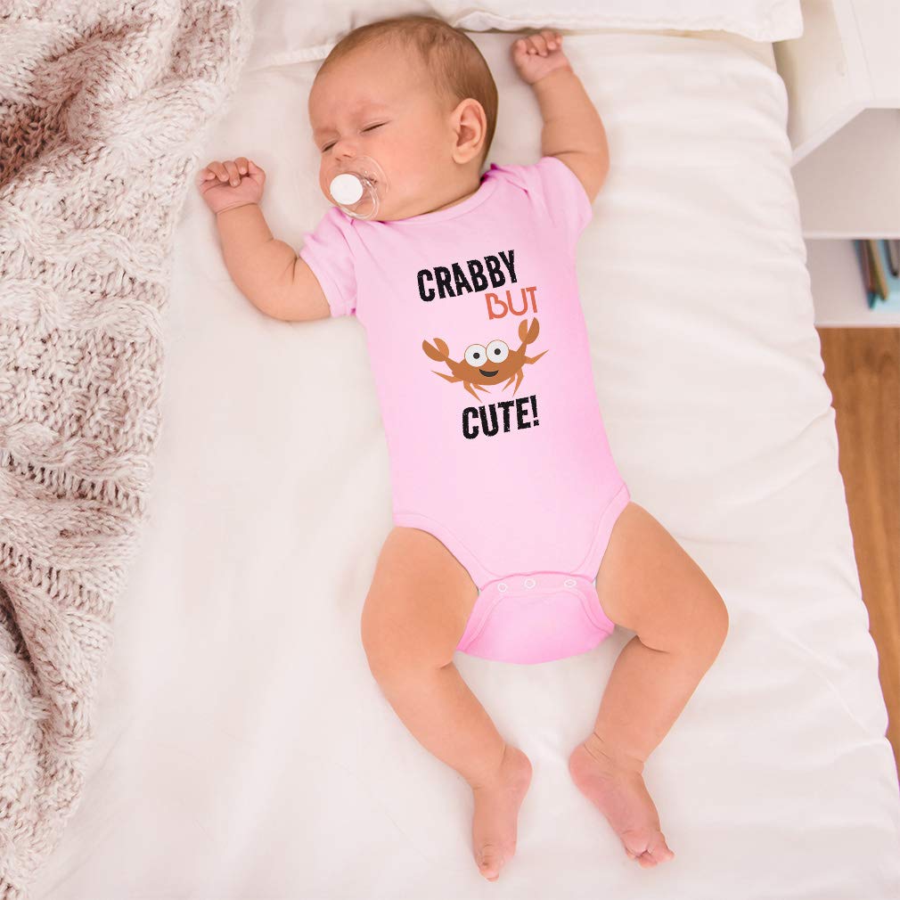 Crabby but Cute Custom Baby Bodysuit - Soft Cotton Infant Clothes for Boys & Girls (0-6 Months) | Ocean-Themed Garnet Design for Playtime & Photo Shoots
