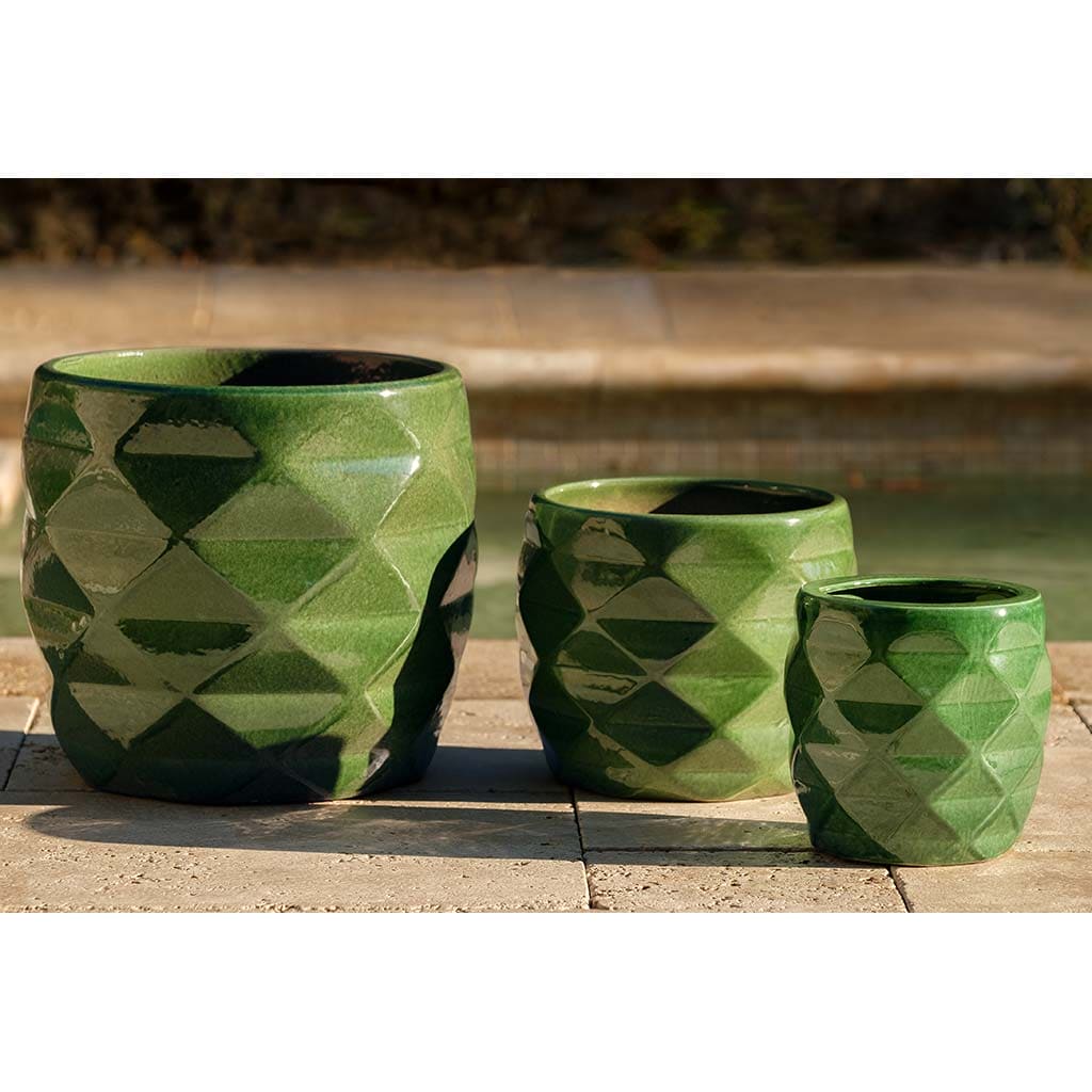 Campania International Origami Planter Set of 3 - Modern Geometric Holly Design Indoor/Outdoor Flower Pots for Home Decor, Office & Garden Planting