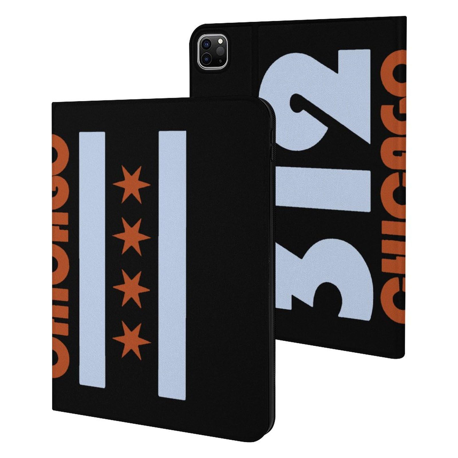 Chicago Flag 312 Fashion Case for iPad Pro 11 Inch (2020/2021/2022) - Waterproof Protective Cover with Adjustable Stand & Auto Sleep/Wake - Perfect for Travel, Work & Study