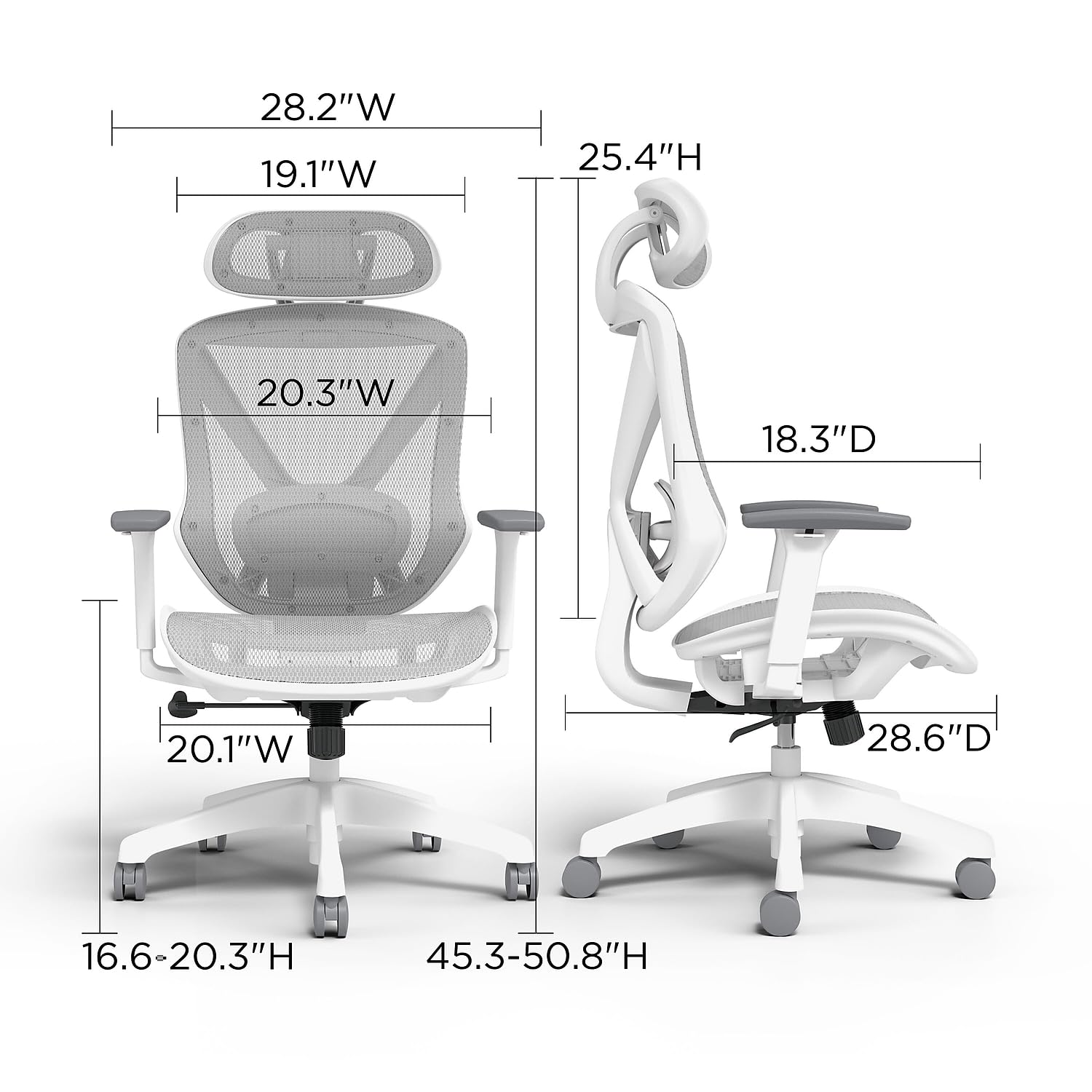 Union & Scale Flexfit Dexley Ergonomic Mesh Swivel Task Chair with Adjustable Lumbar Support - Gray Office Chair for Home & Workspace (UN61365) | Perfect for Long Hours of Computer Work, Gaming & Remote Office Setup